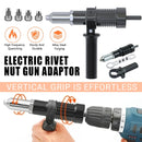 Electric Rivet Nut Gun Adapter Cordless Drill Tool Kit with 4 Nozzles Durable