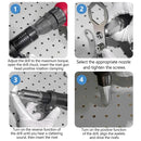 Electric Rivet Nut Gun Adapter Cordless Drill Tool Kit with 4 Nozzles Durable