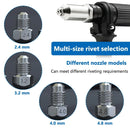 Electric Rivet Nut Gun Adapter Cordless Drill Tool Kit with 4 Nozzles Durable