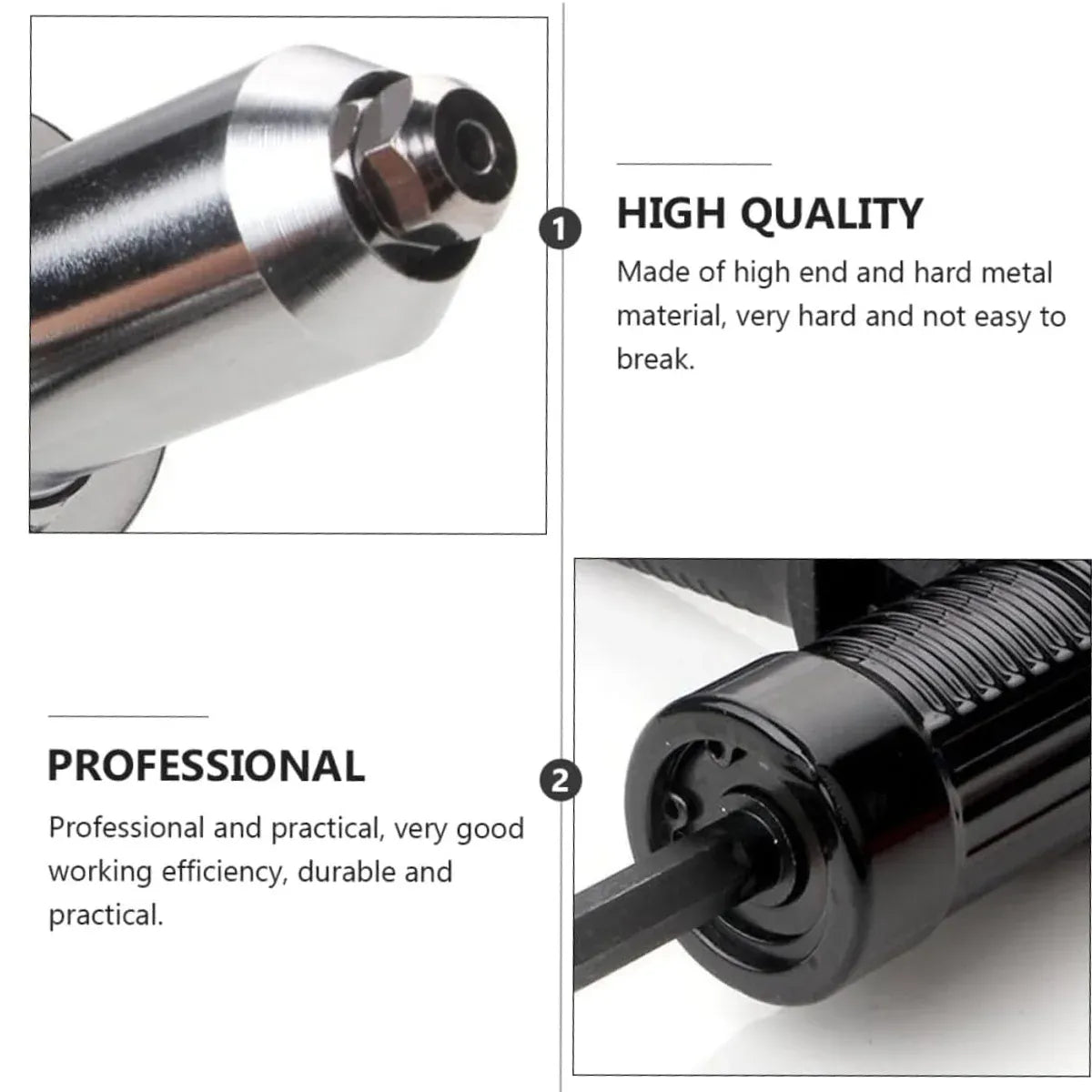 Electric Rivet Nut Gun Adapter Cordless Drill Tool Kit with 4 Nozzles Durable