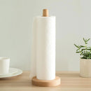 Beech Wood Vertical Paper Roll Holder Creative Kitchen Tissue Rack Storage Stand