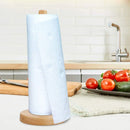 Beech Wood Vertical Paper Roll Holder Creative Kitchen Tissue Rack Storage Stand