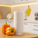 Beech Wood Vertical Paper Roll Holder Creative Kitchen Tissue Rack Storage Stand