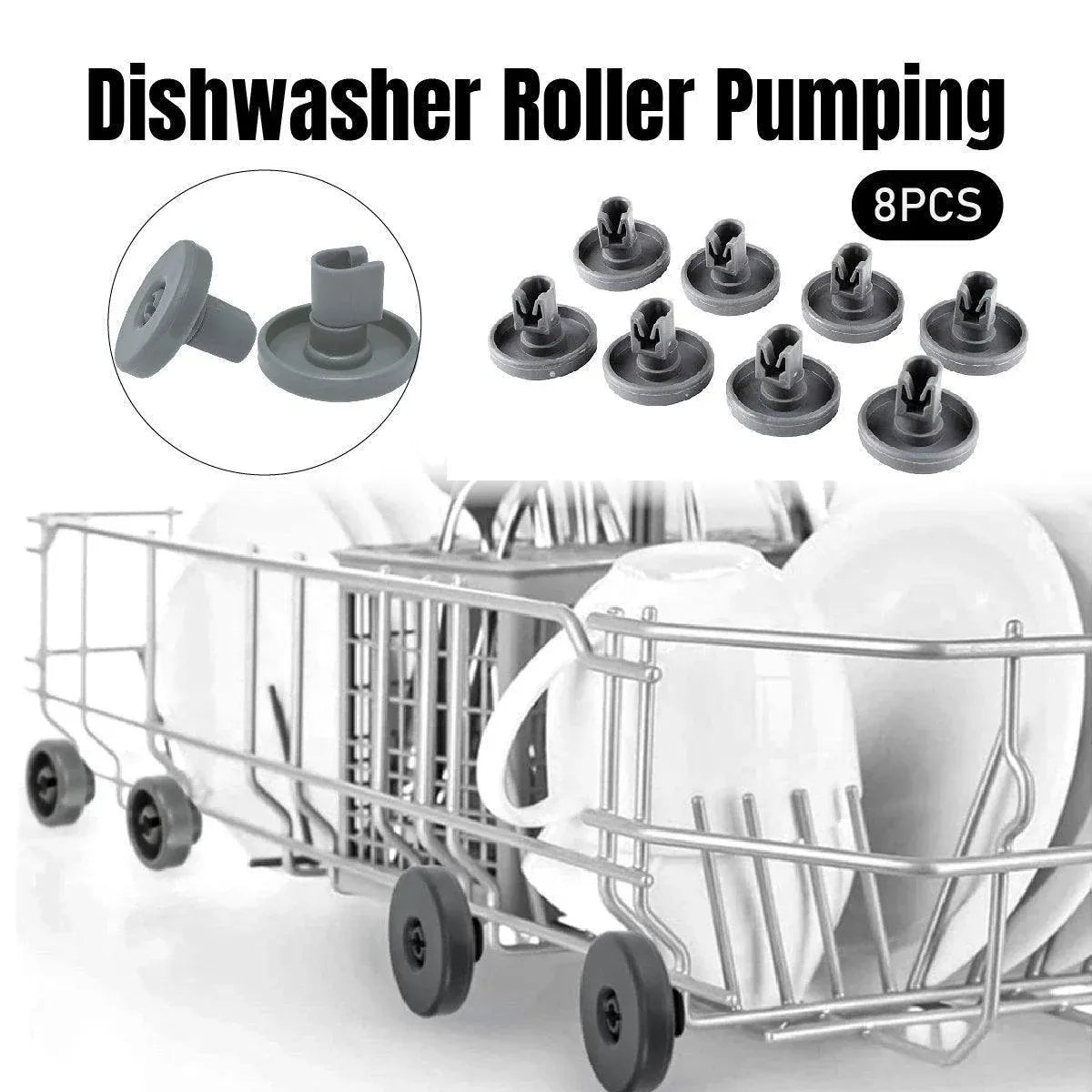 8pcs Dishwasher Drawer Rollers Replacement Set 40mm Pull Wheel Slide Kit Parts