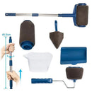 8Pcs/Set Pro Paint Roller Brush Handle Flocked Edger Wall Painting Hand Tool