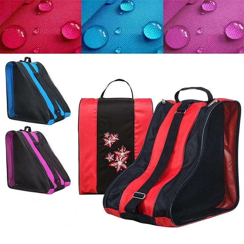 Rollerblading Ice Skate Carry Bag with Adjustable Shoulder Strap for All Ages - Pink