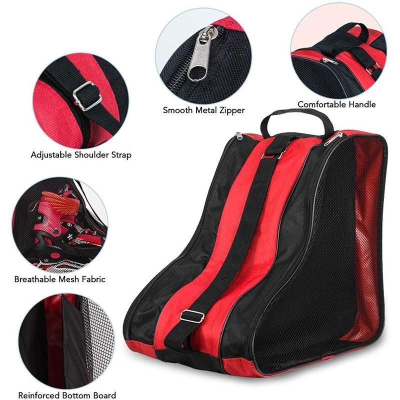 Rollerblading Ice Skate Carry Bag with Adjustable Shoulder Strap for All Ages - Pink