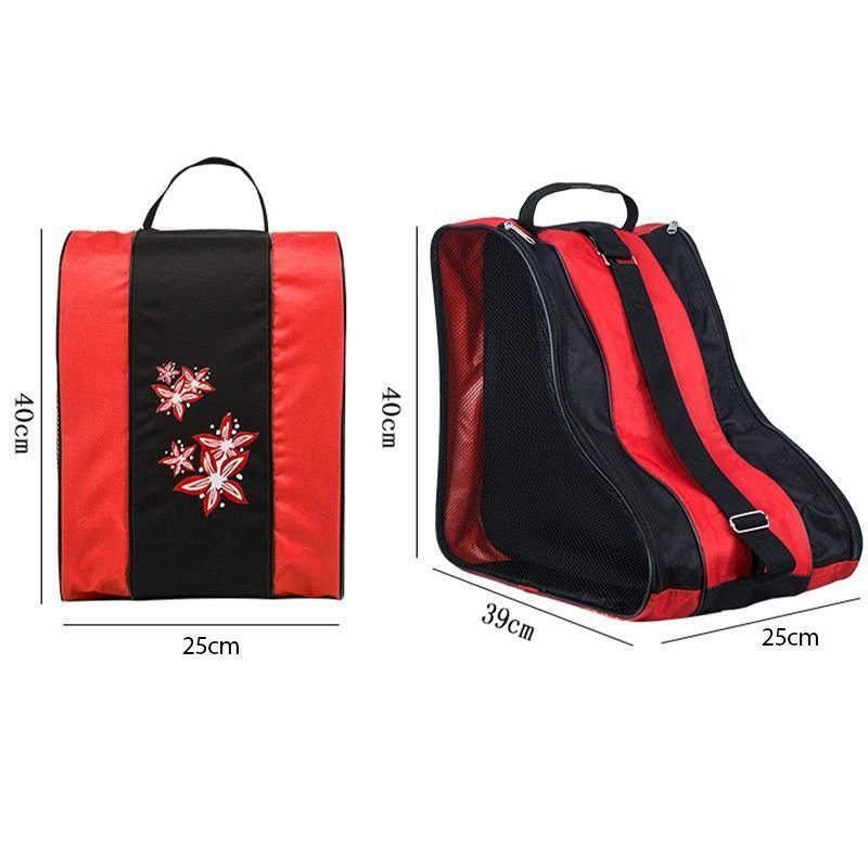 Rollerblading Ice Skate Carry Bag with Adjustable Shoulder Strap for All Ages - Red