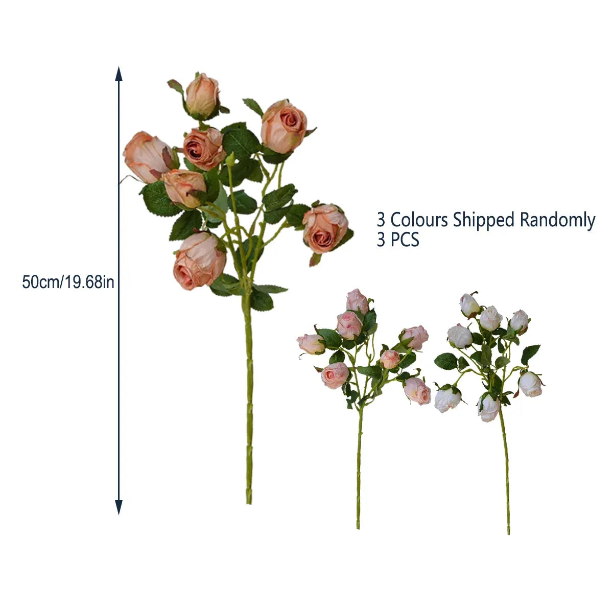 3PCS 7-Head Artificial Rose Decor Realistic Flower Table Centerpiece Decoration