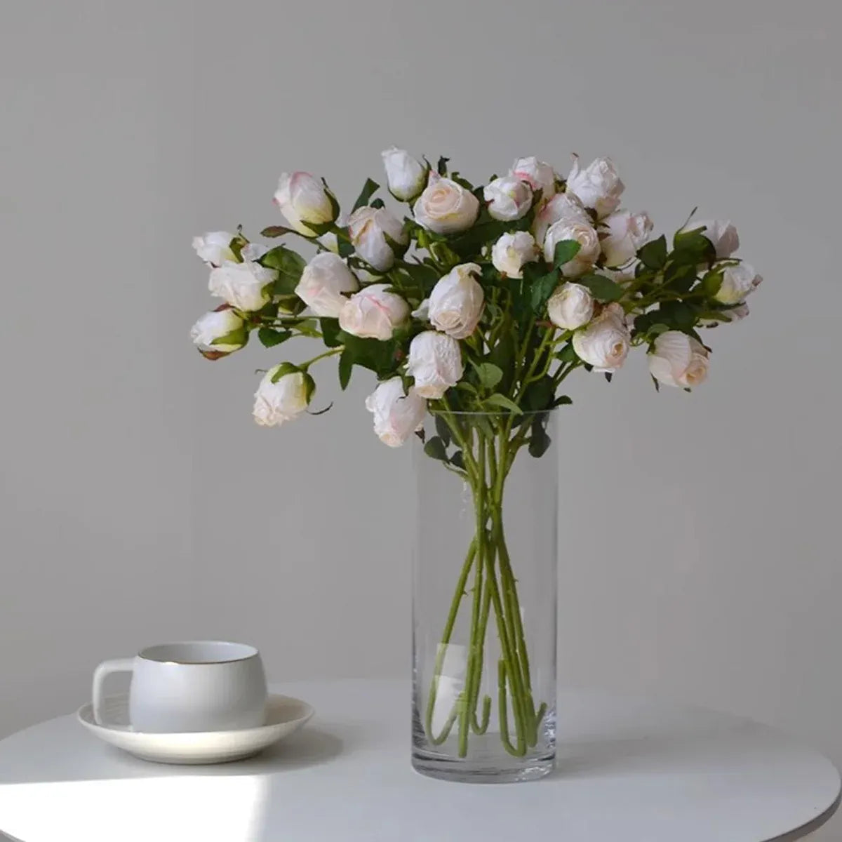 3PCS 7-Head Artificial Rose Decor Realistic Flower Table Centerpiece Decoration