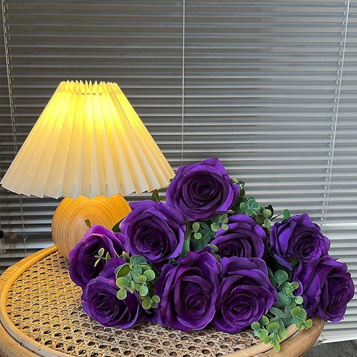 10pcs Artificial Silk Simulation Rose Flowers - Wedding Party Home Decorations - Black