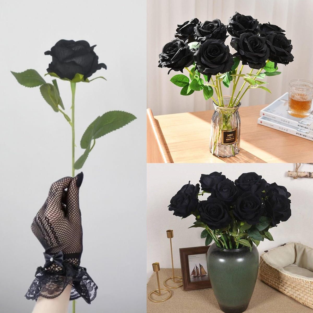 10pcs Artificial Silk Simulation Rose Flowers - Wedding Party Home Decorations - Light-Pink