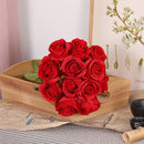 10pcs Artificial Silk Simulation Rose Flowers - Wedding Party Home Decorations - White
