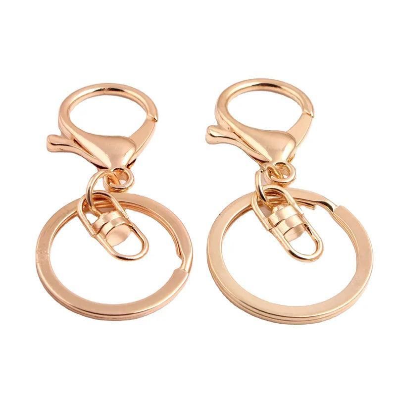 10X Rose Gold Swivel Lobster Clasp Keychains