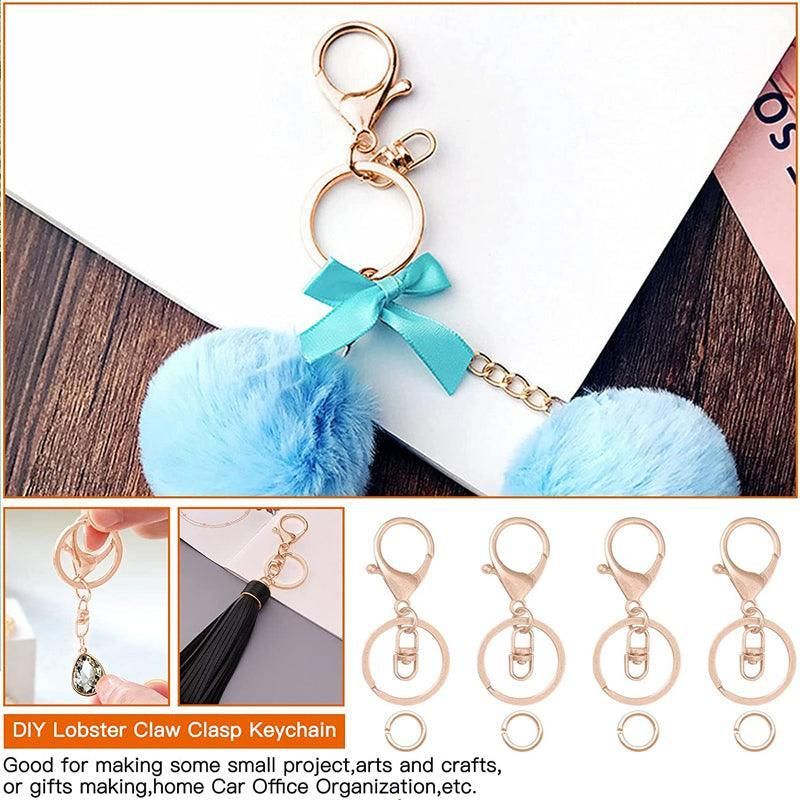 10X Rose Gold Swivel Lobster Clasp Keychains