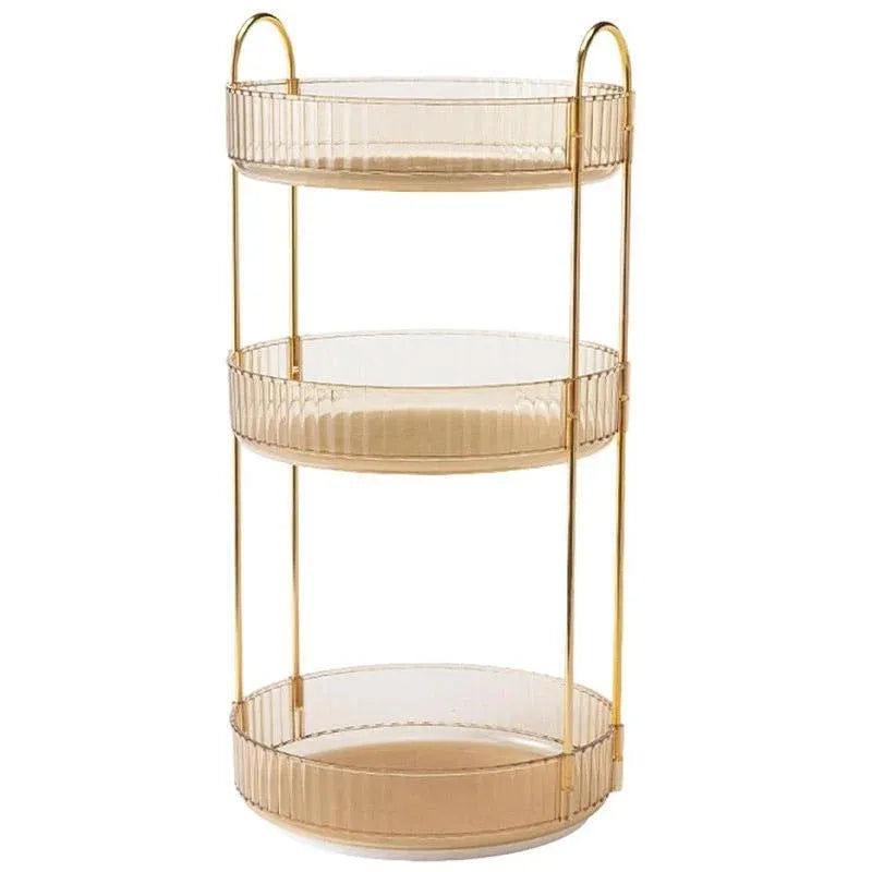 Rotating Cosmetic Organiser Home Storage Shelf Box for Makeup and Beauty Product - Amber