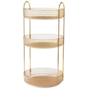 Rotating Cosmetic Organiser Home Storage Shelf Box for Makeup and Beauty Product - Amber