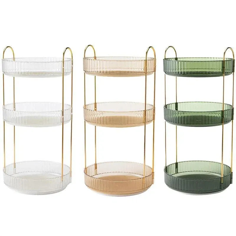 Rotating Cosmetic Organiser Home Storage Shelf Box for Makeup and Beauty Product - Amber