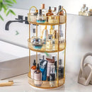 Rotating Cosmetic Organiser Home Storage Shelf Box for Makeup and Beauty Product - Amber