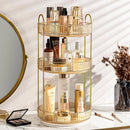 Rotating Cosmetic Organiser Home Storage Shelf Box for Makeup and Beauty Product - Amber
