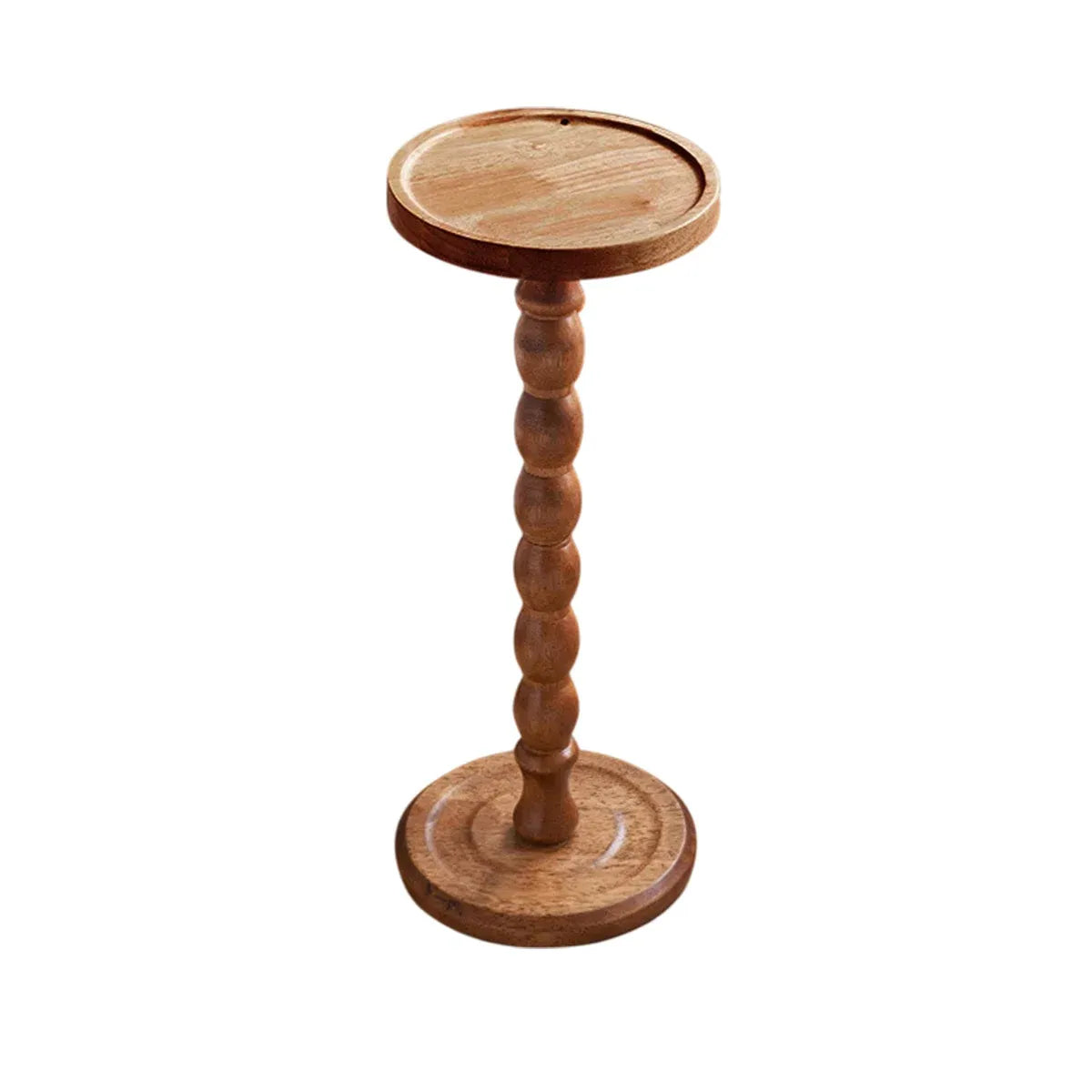 Vintage Solid Wood Side Table Small Round Table Sturdy Anti Slip Easy Clean