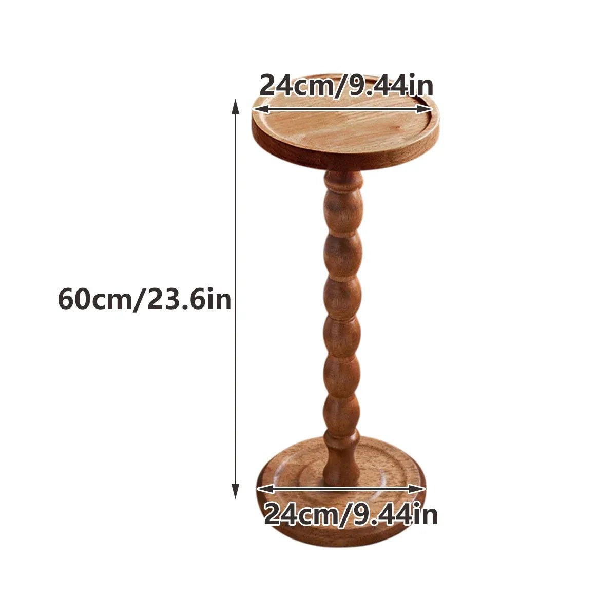 Vintage Solid Wood Side Table Small Round Table Sturdy Anti Slip Easy Clean