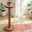 Vintage Solid Wood Side Table Small Round Table Sturdy Anti Slip Easy Clean