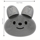 Silicone Foot Scrubber Rabbit Tub Mat Suction Cup Exfoliating Brush Cleaning Mat - Grey