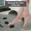 Silicone Foot Scrubber Rabbit Tub Mat Suction Cup Exfoliating Brush Cleaning Mat - Grey