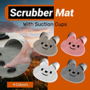Silicone Foot Scrubber Rabbit Tub Mat Suction Cup Exfoliating Brush Cleaning Mat - Khaki