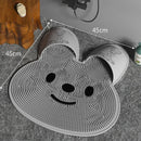 Silicone Foot Scrubber Rabbit Tub Mat Suction Cup Exfoliating Brush Cleaning Mat - Pink