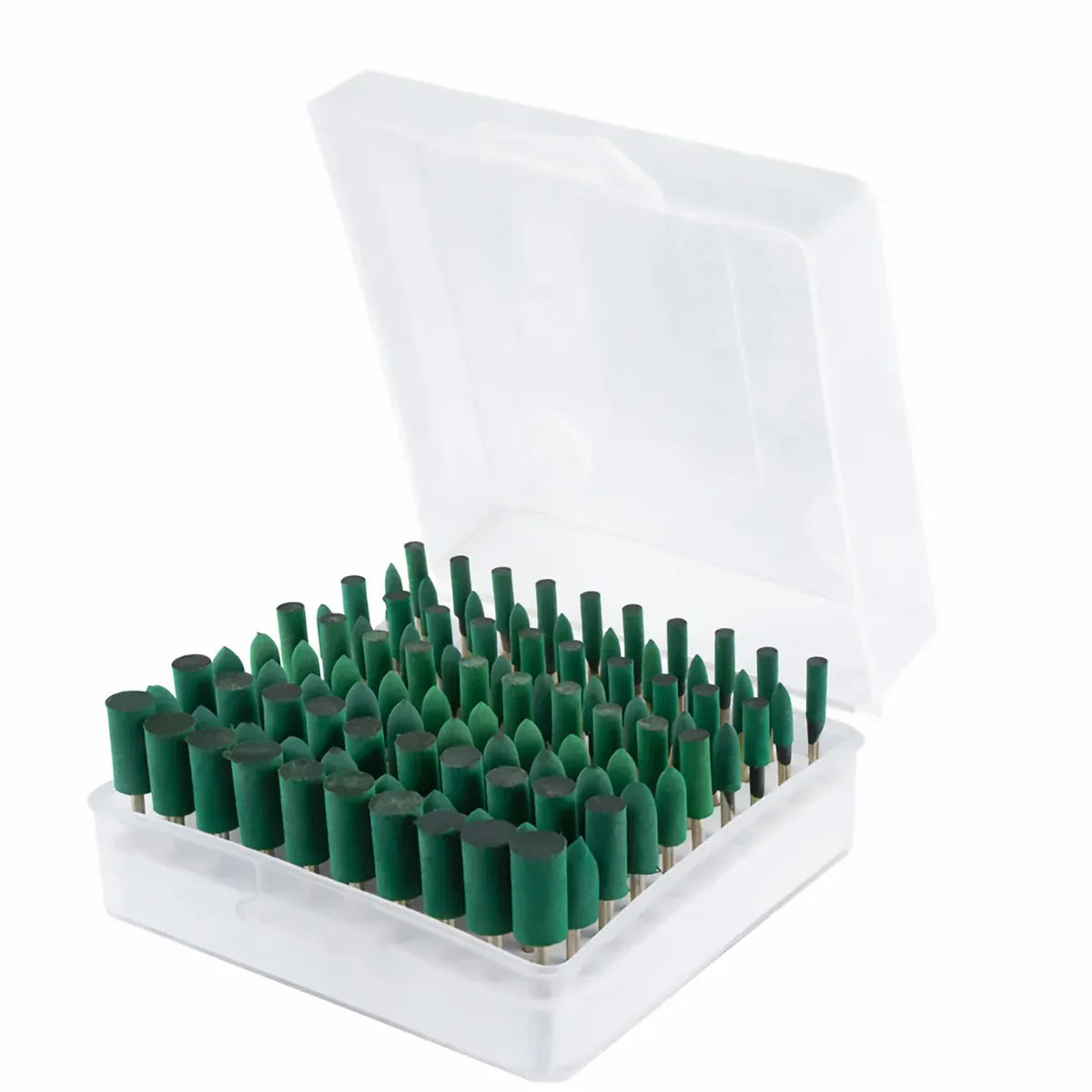 100Pcs Rubber Polishing Bits Set Rotary Tool Buffing Kit for Drill Grinding