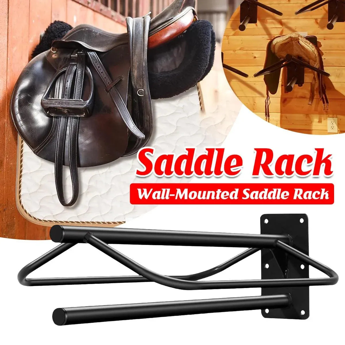 Wall Mounted Saddle Rack Hanging Harness Saddle Holder Equestrian Storage Stand