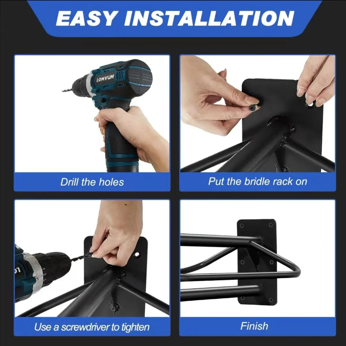 Wall Mounted Saddle Rack Hanging Harness Saddle Holder Equestrian Storage Stand
