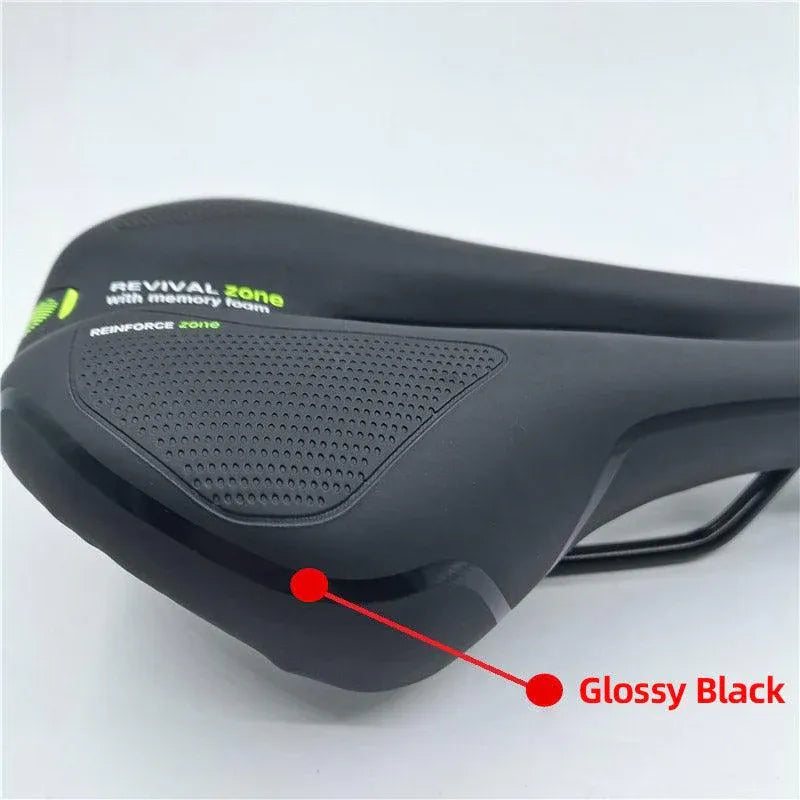 MTB Saddle Hollow Comfort Bicycle Seat Universal Cushion Soft Riding Saddle - Red