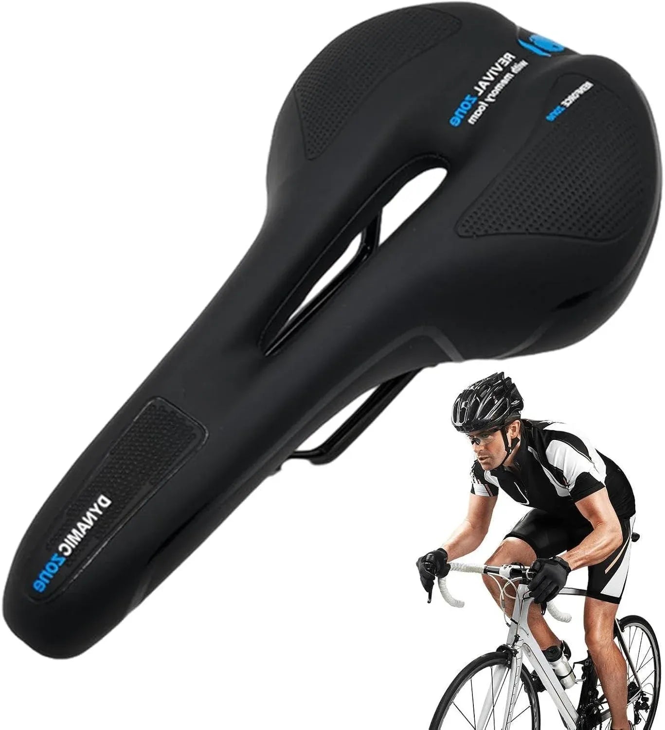 MTB Saddle Hollow Comfort Bicycle Seat Universal Cushion Soft Riding Saddle - Red