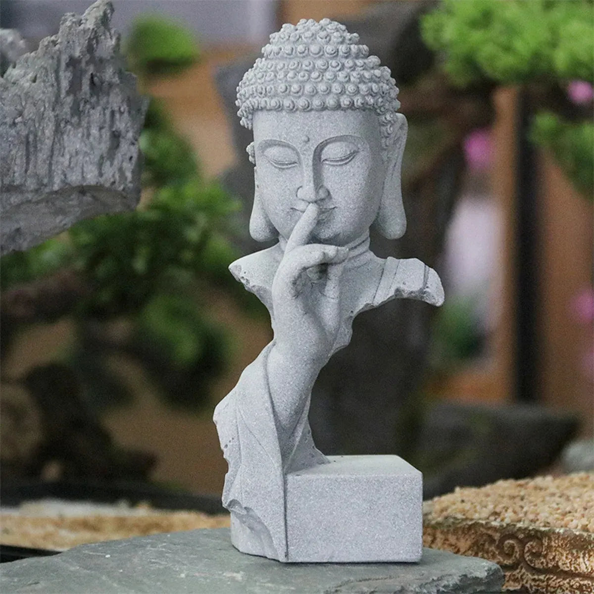 Chinese Garden Buddha Ornament Fish Tank Decoration Resin Statue Landscaping