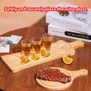 Bamboo Wine Glass and Condiment Rack Anti Slip Stable With Divided Compartments