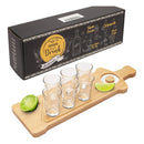 Bamboo Wine Glass and Condiment Rack Anti Slip Stable With Divided Compartments