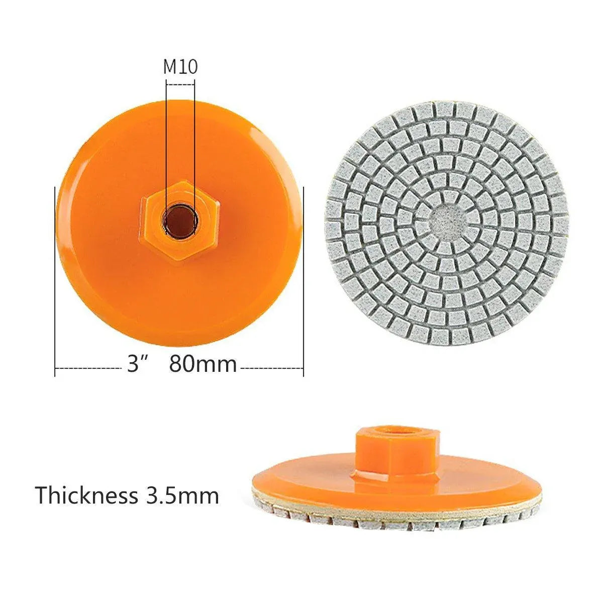 10PCS 3 Inch Diamond Polishing Pads for Trimming Grinding Marble Granite Stone