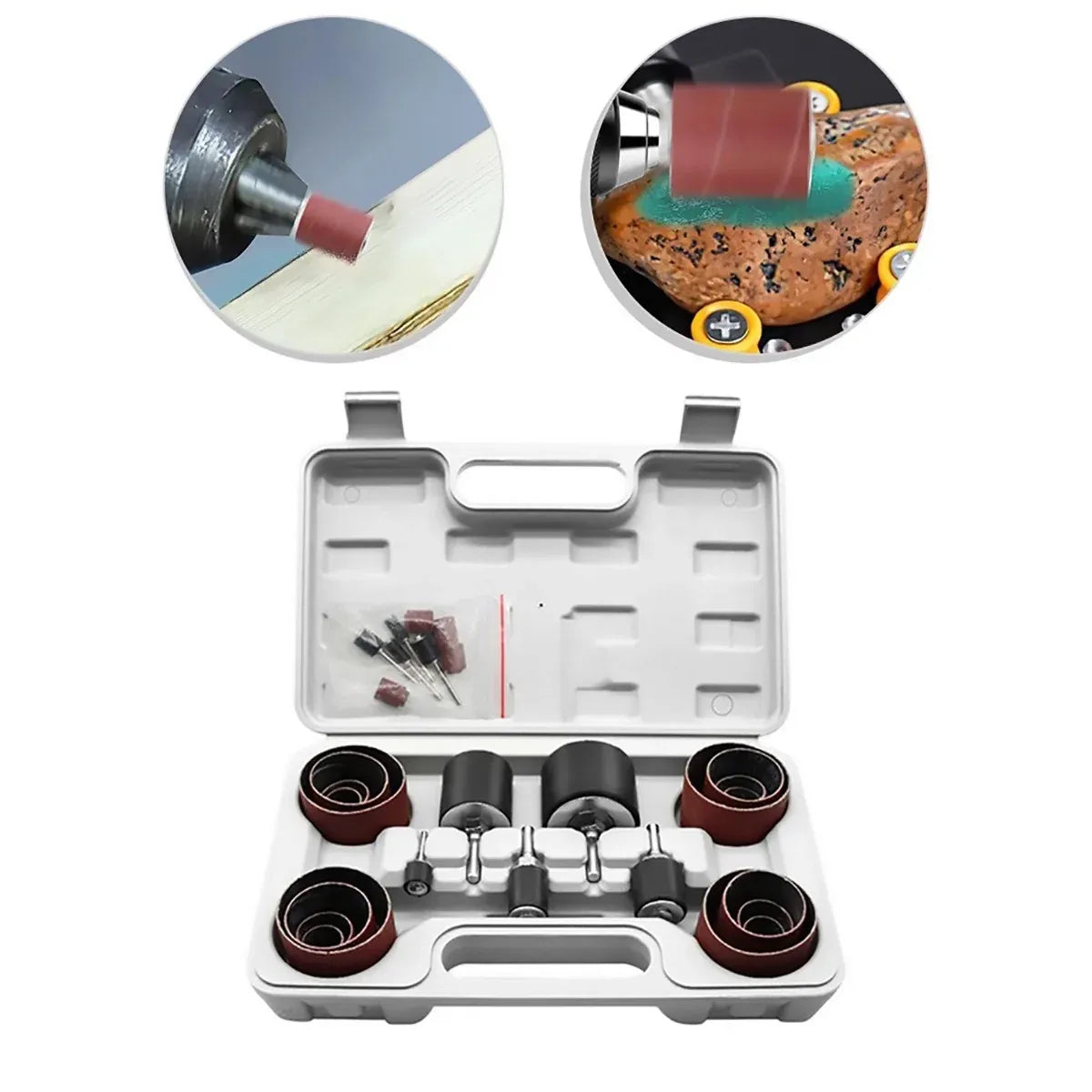 37Pcs Sanding Drum Kit Sleeve Set for Drill Rotary Tool Wood Polishing