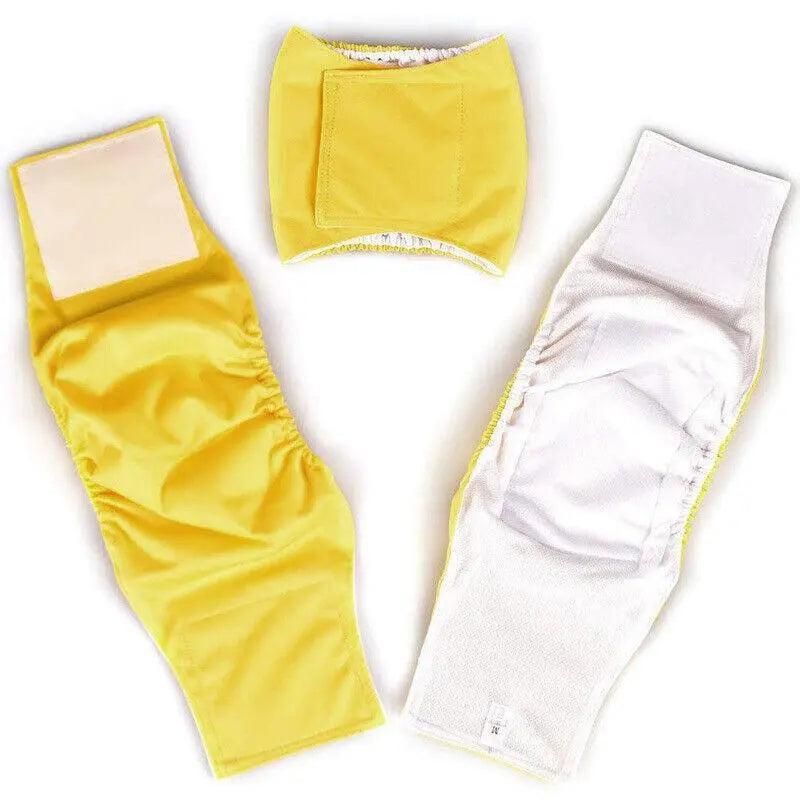 XL Male Dog Puppy Nappy Diaper Belly Wrap Band Sanitary Pants Underpants - Yellow