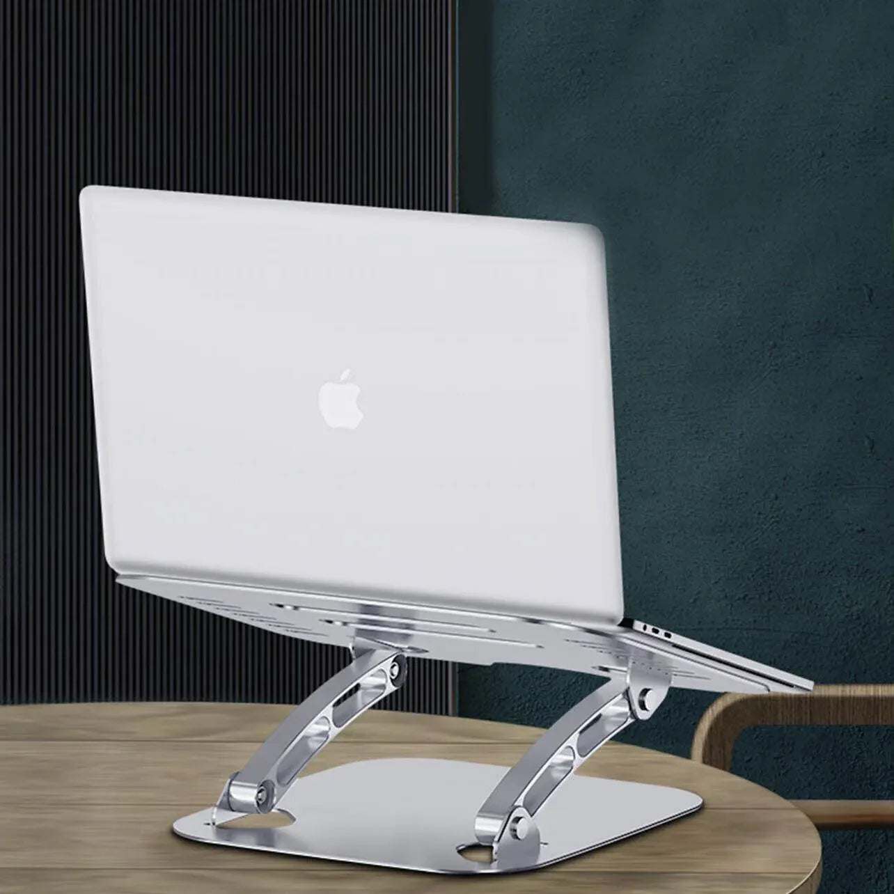 Adjustable Folding Aluminum Stand Ergonomic Design Portable Laptop Stand Holder - Dark Grey
