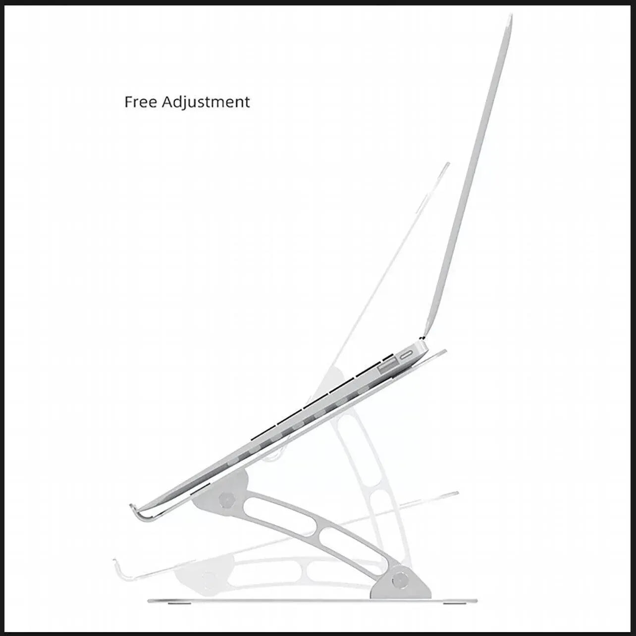 Adjustable Folding Aluminum Stand Ergonomic Design Portable Laptop Stand Holder - Silver