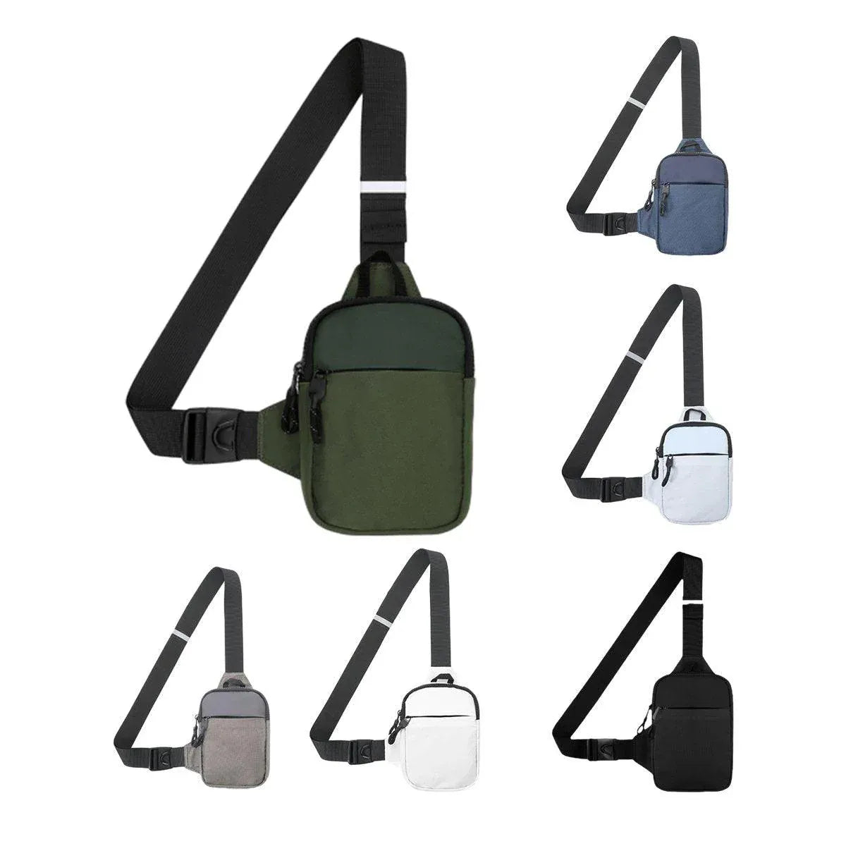 Sports Chest Bag Crossbody Backpack Mini Fashion Satchel for Outdoor Travel - Grey
