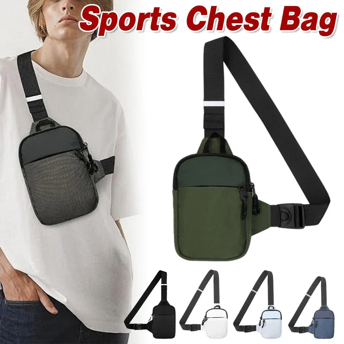 Sports Chest Bag Crossbody Backpack Mini Fashion Satchel for Outdoor Travel - Grey