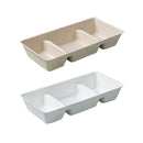 30PCS Disposable Pulp Three-Compartment Dip Box for Sushi BBQ Sauce Condiment - Kraft