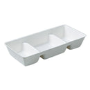 30PCS Disposable Pulp Three-Compartment Dip Box for Sushi BBQ Sauce Condiment - White