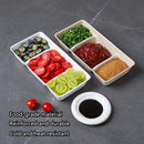 30PCS Disposable Pulp Three-Compartment Dip Box for Sushi BBQ Sauce Condiment - White