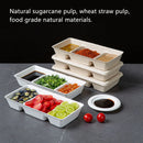 30PCS Disposable Pulp Three-Compartment Dip Box for Sushi BBQ Sauce Condiment - White